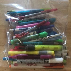Bundle of markers and pens